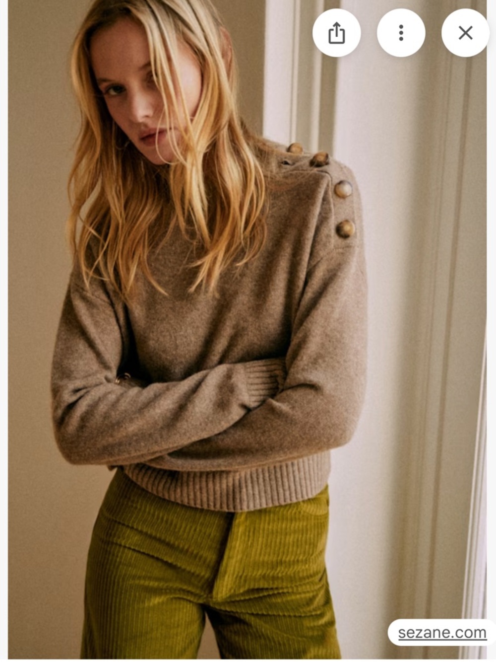 Sezane Elena Jumper in Dark Taupe